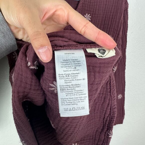 Madewell Embroidered Lightspun Peplum Open Back Top M Boho Feminine Floral - Picture 10 of 11